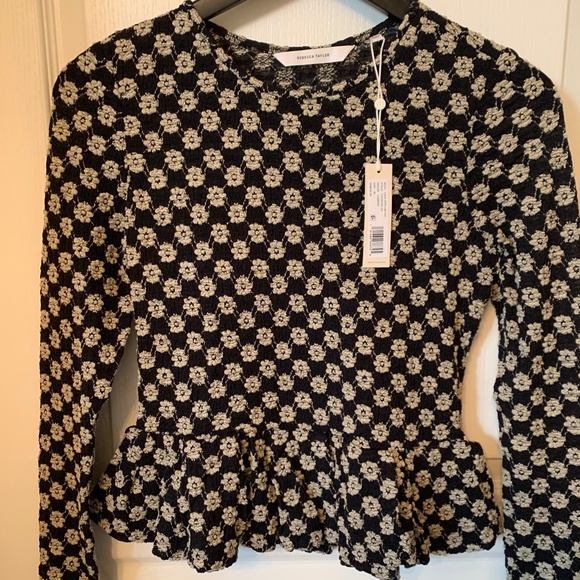 PEPLUM STRETCHY LACE TOP - BUBBLE HEM - Picture 11 of 11